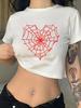 Spinnennetz-Print Harajuku-Ästhetik Damen-T-Shirt 90er Sommer Vintage Top Y2k T-Shirt