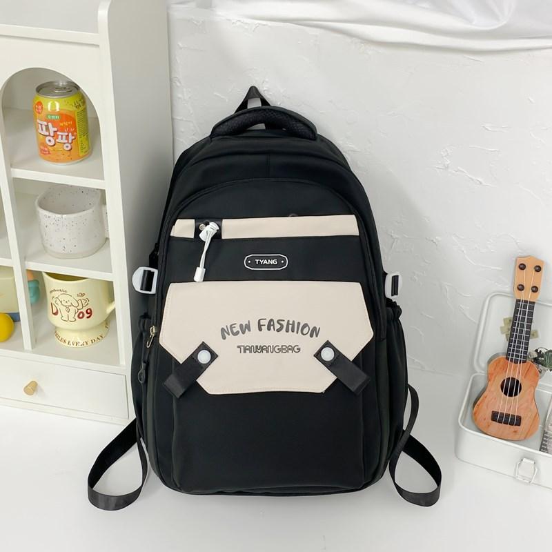 School bag school bag girl junior high school students new large-capacity girl backpack bag big school students contrasting colors popular backpack