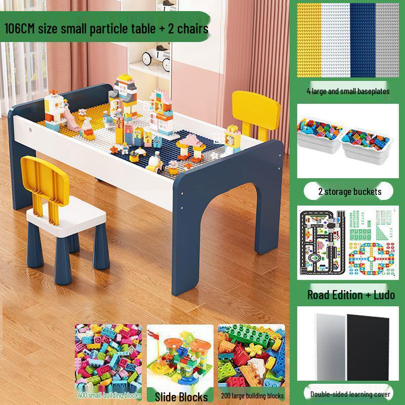 Children's Multifunctional Toy Table with Large Building Blocks