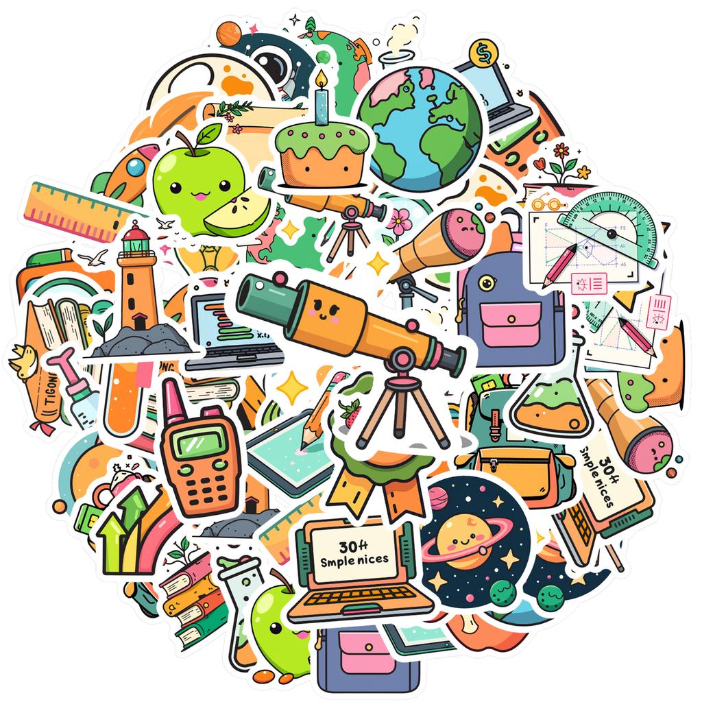 Cartoon Exploration Stickers Educational Education DIY Stickers Stickers For Guitar DIY Bicycle Skateboard Laptop