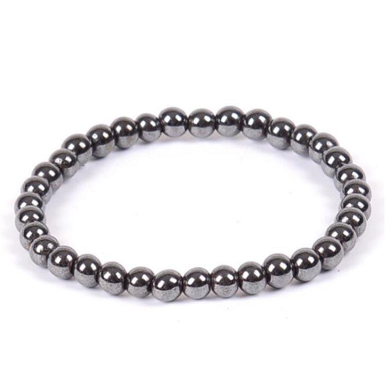 Unisex 8MM Black Hematite Beaded Magnetic Bracelets - Handmade Jewelry Accessories