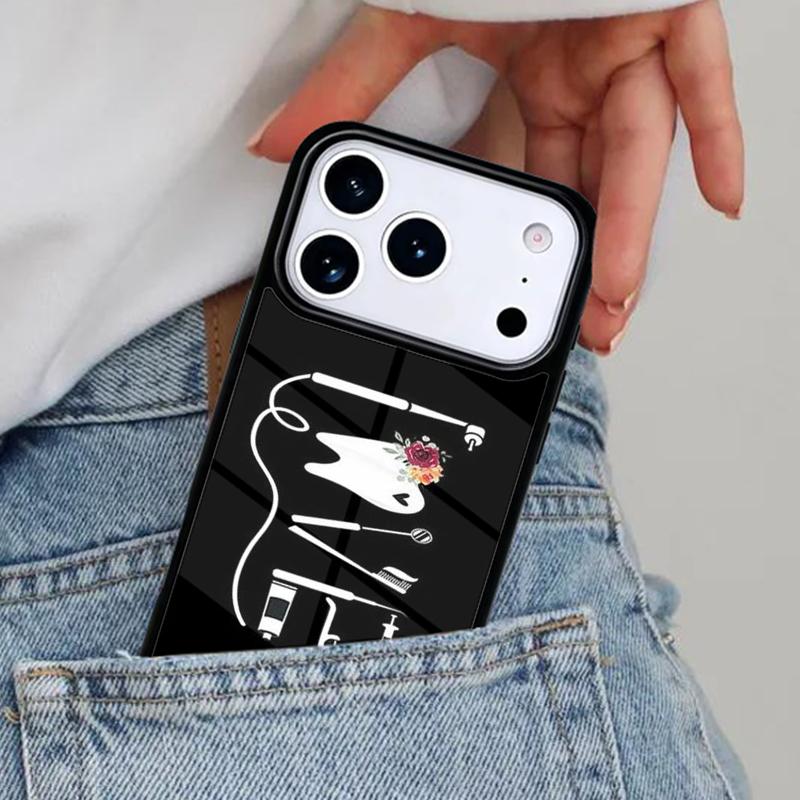 Dentist Tooth Pattern soft Phone Case for iPhone 16e 15 14 13 12 17 Pro Max Plus Air 17pro Cover Coque