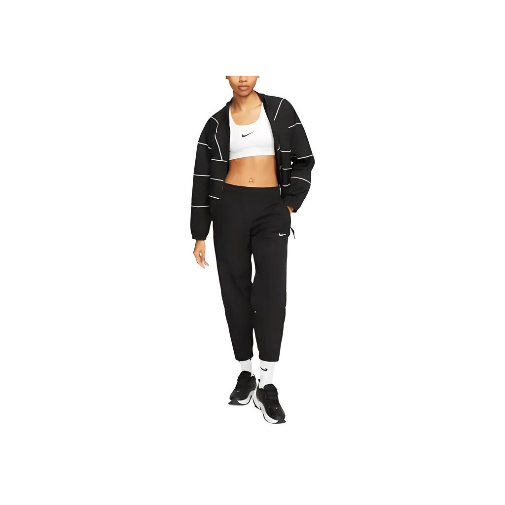 Nike Elastic Logo Print Mid-Rise Knitted Sports Pants Women bottoms Black CQ4003-010
