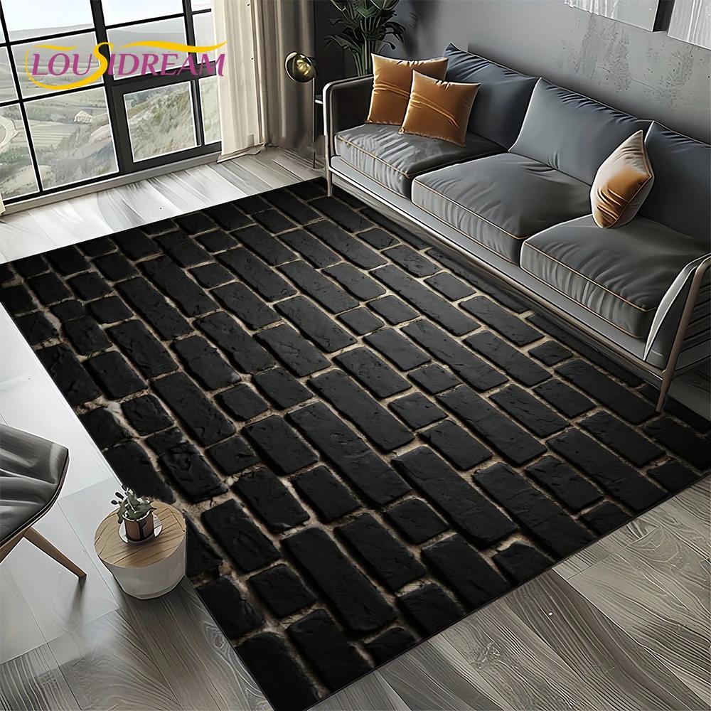27 Style New Brick Stone Building Wall Originality Rug Carpet for Living Room Bedroom Home Decor,kids Non-slip for Sofa Doormat