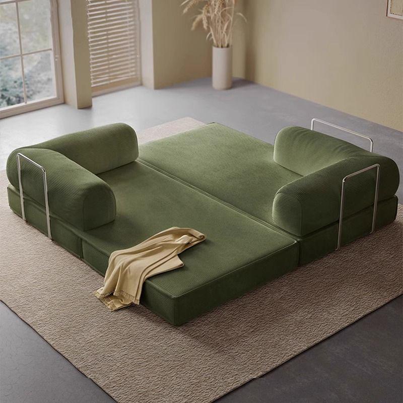Teddy Fabric Sofa Bed: Vacuum Compression, Double-Use, Washable, Living Room Module for Sleeping & Lounging