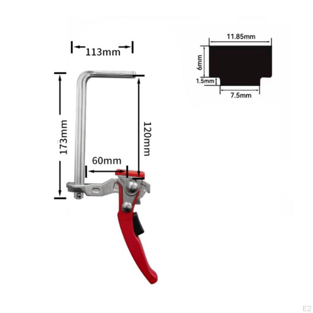 Ratchet Bar Clamp Heavy Duty Quick Grip FClamp NonMarring Pads Track Saw Accessory for Woodworkers,