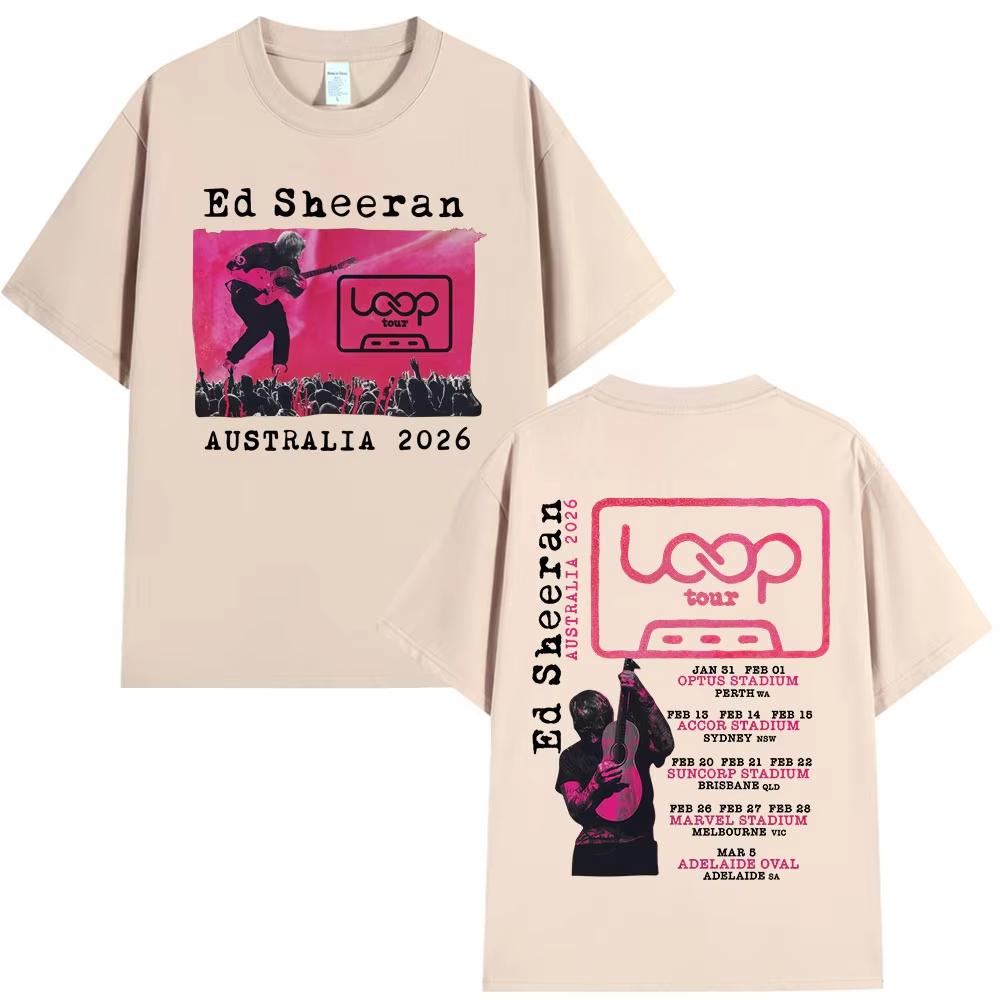 Ed Sheeran Loop Tour Australia 2026 Tour Merch Tshirts Fans Gifts Men Women Clothing Fashion Hip Hop Vintage Casual T Shirts
