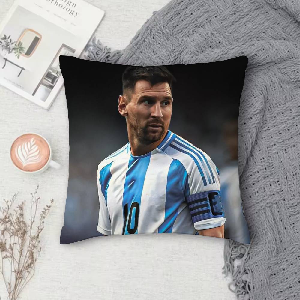 

Football King MMessiS Doublesided Printed Square Decorative Cushion Cover for Sofa Living Room Home Decor 30X30cm