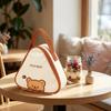 Picnic Thermal Lunch Bag With Handle Cute Cartoon Portable Insulated Bento Box Bag For Students Kids Mini Triangle Cooler Bag