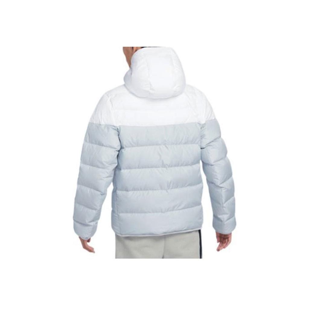 Nike Logo Zip-Up Hooded Down Jacket Men Outerwear White DV0754-100