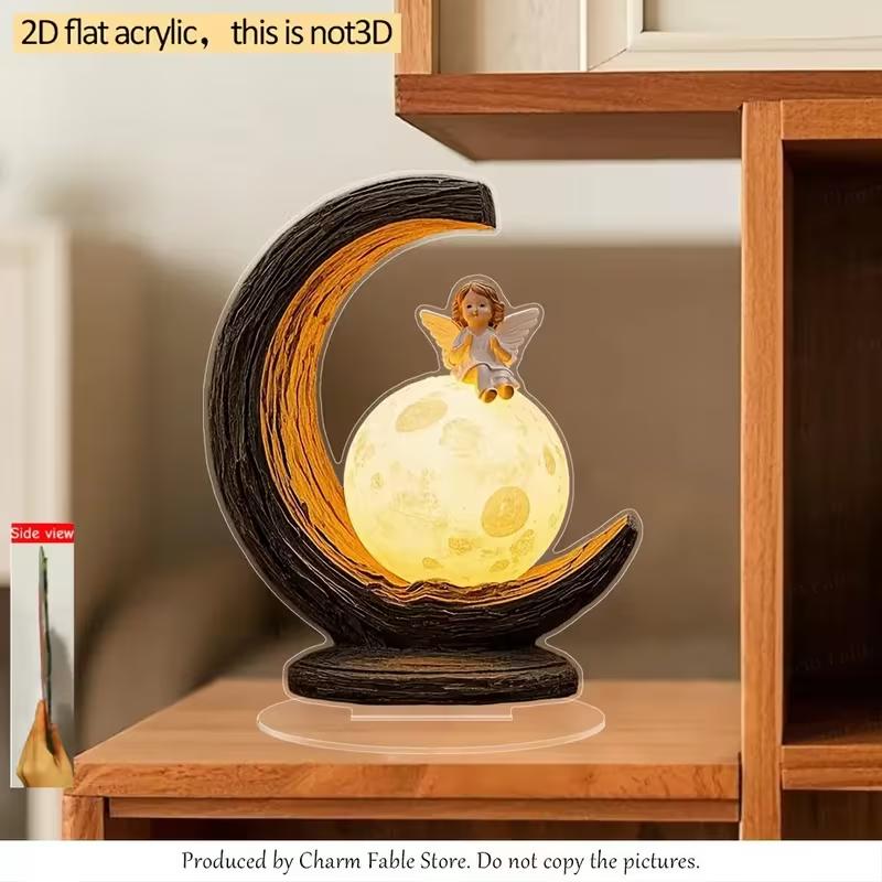 Bohemian Angel And Moon Office Decor Exquisite Peaceful Atmosphere Easter Birthday Suitable for 11 Festivals Home Decoration