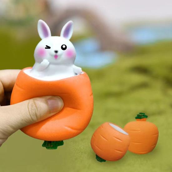 Mini Carrot Doll Soft Cute Squeeze Fidget Toy Squeezing Rabbit Anti-stress Kid Gift