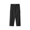 Elastic Waist Mid-Rise Solid Color Comfortable Straight Leg Work Casual Pants Men Pants Carbon-Black L424M047-0018