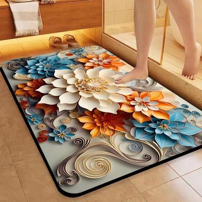 Water-absorbent Bathroom Floor Mats Toilet Non-slip Quick-drying Foot Mats Toilet Home Light Luxury Floor Mats Carpet