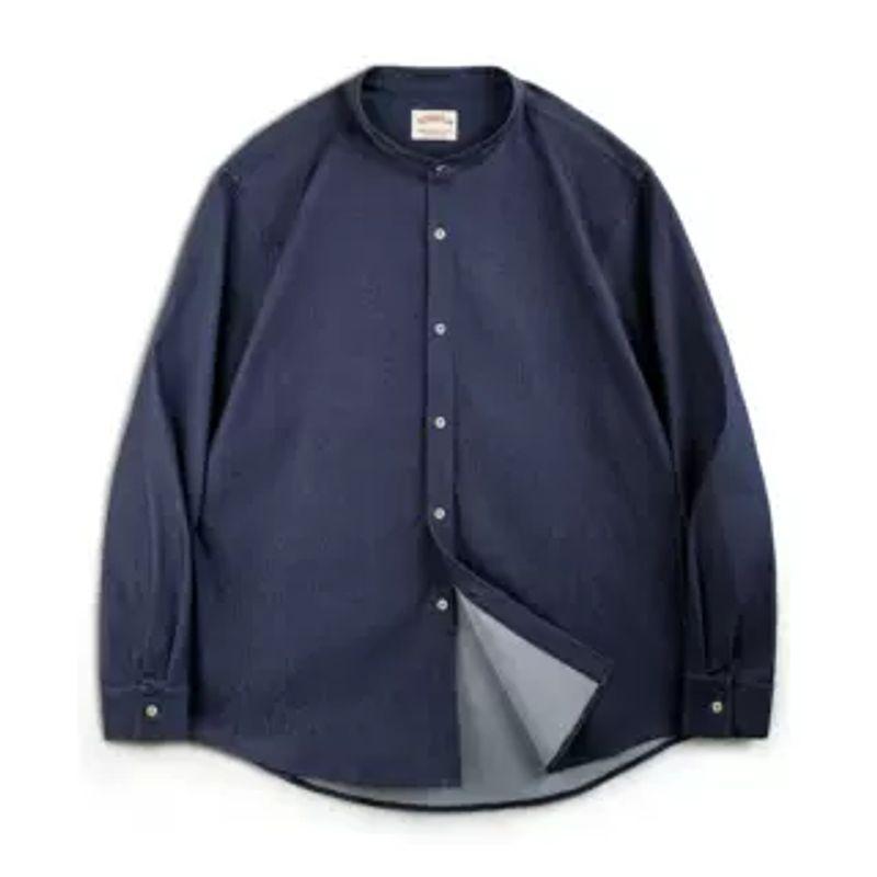 

Marden Denim Shirt Crew Neck Casual Long Sleeve Tooling Cowboy blue L