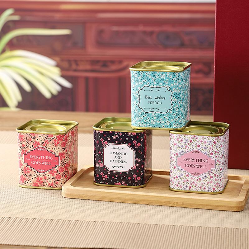 Tea Caddy Box Containers Candle Cans Coffee Candy Snacks Small Tin Mini Portable Storage Boxes Sealed Jars Packaging Teaware