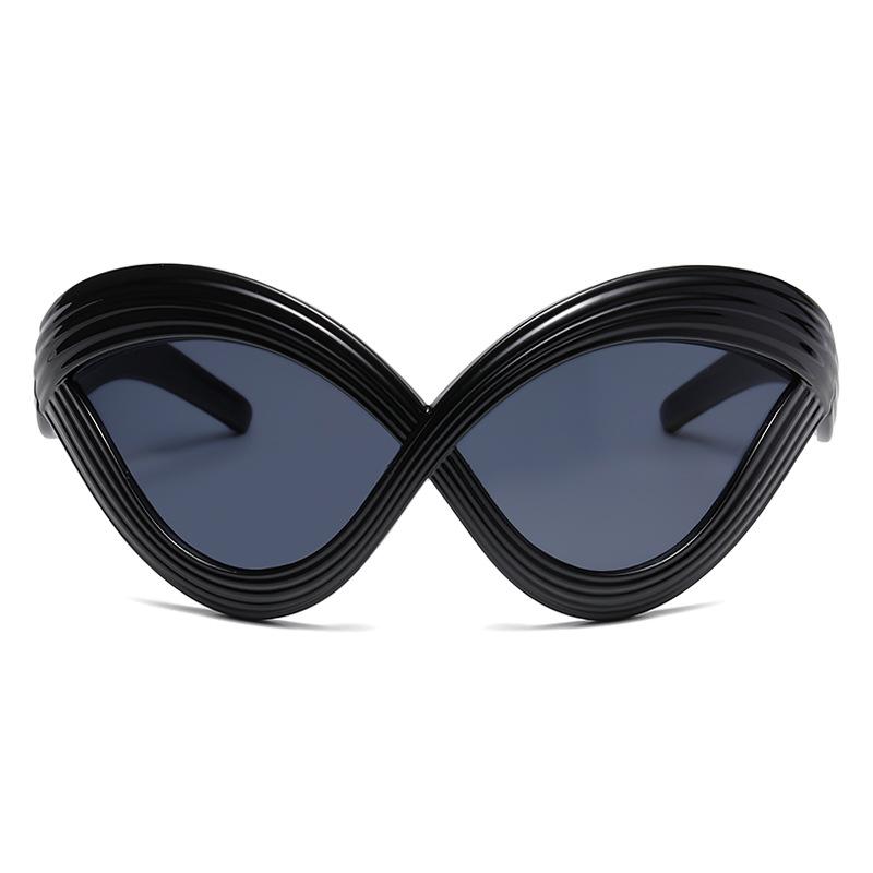 4708 Millennium Personality Street Exaggerated Sunglasses, European And American Y2K Trendy Color Wave Glasses Hip-Hop Sunglasses