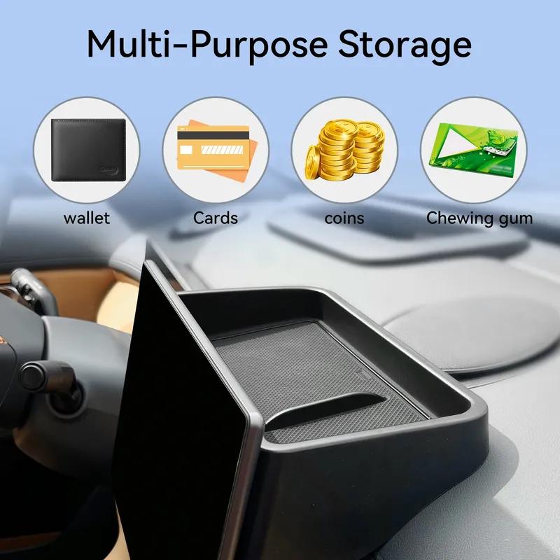 Car Dashboard Behind Screen Box Center Console Storage Accessories Organizer Tidying For Geely EX5 EM i 2025 2026 ABS