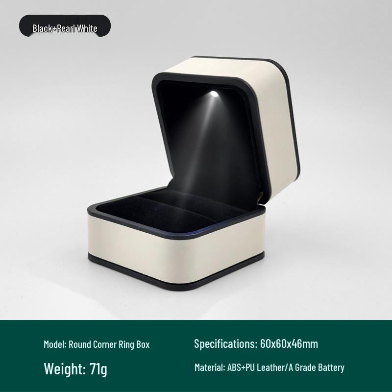 Creative LED Light Jewelry Ring Box with Illuminated Display