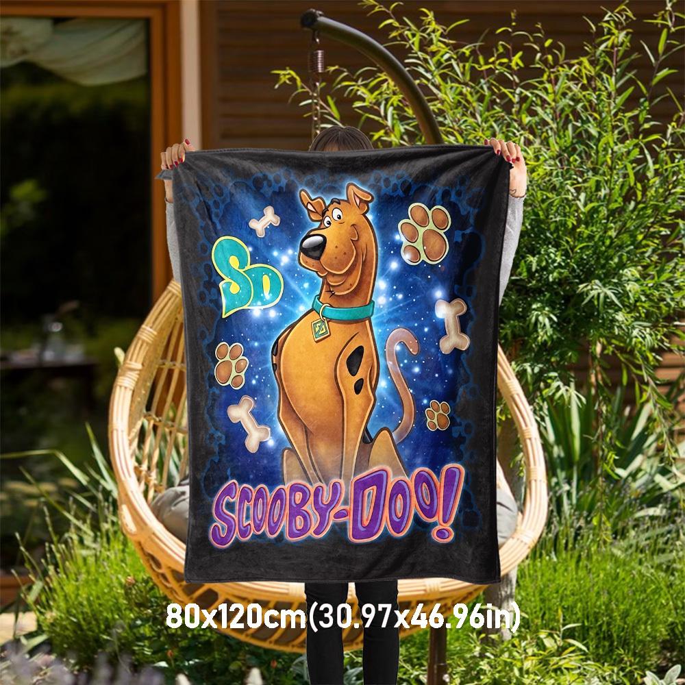

1pc scooby-doo paw bone Outdoor Blanket - Throw Blanket, Soft , Flannel Blankets, Living Room, Travel, Camping-1102165 80x120cm
