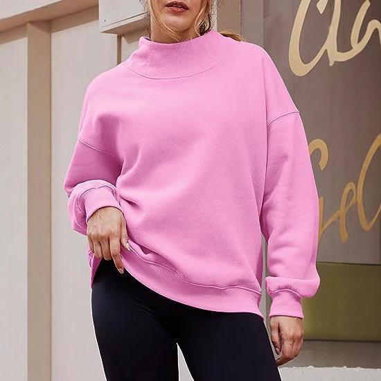 Damska bluza casual z okrągłym dekoltem i długim rękawem na jesień i zimę 2025 w stylu europejskim i amerykańskim