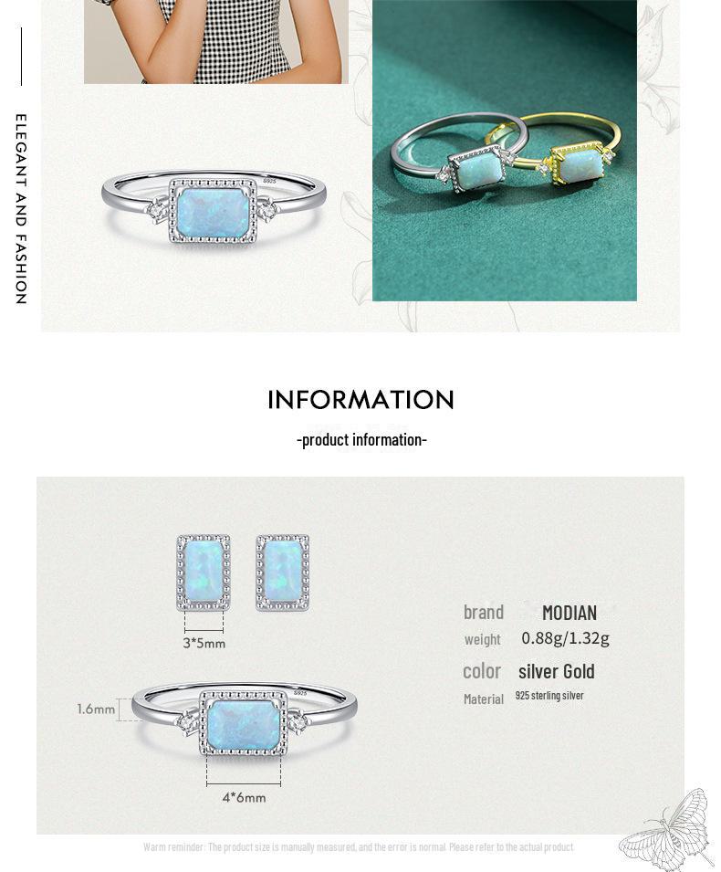 Modian S925 Sterlingsilber-Opalohrringe – einzigartiger Schmuck im Nischendesign und coolem Stil für Damen.