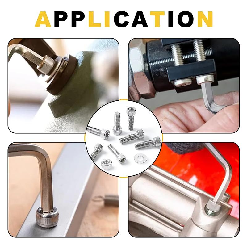 255 stainless steel cup head hexagonal bolts, nuts, washers set