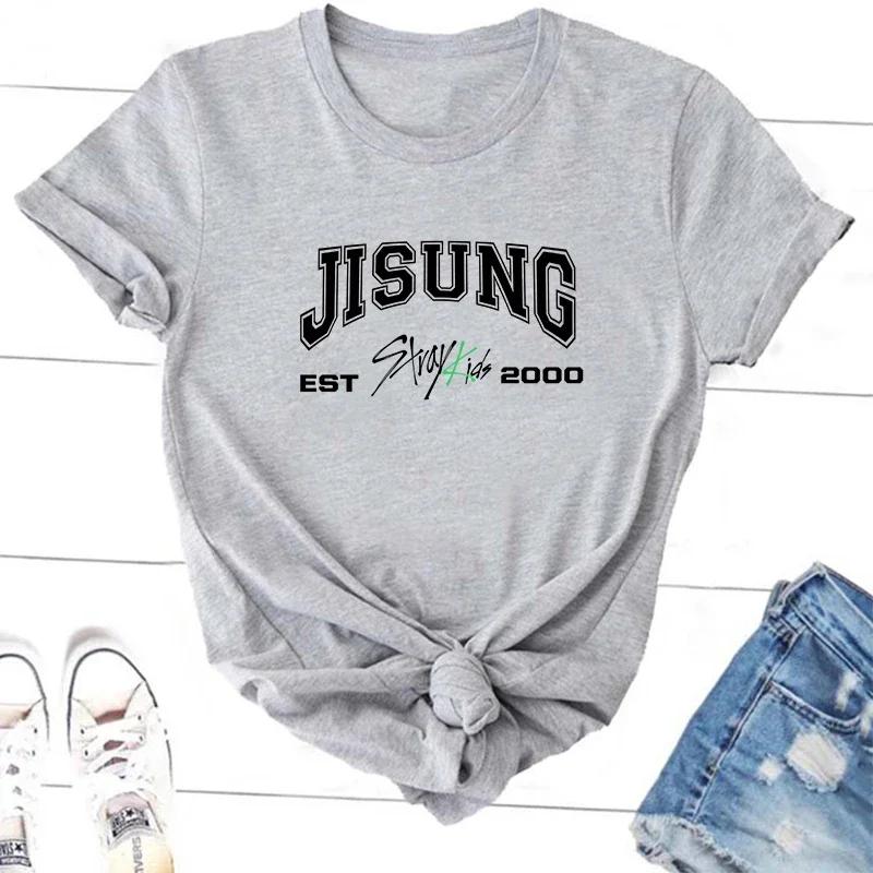 ZX TEE Camisetas de Membros Stray Kids Camiseta Streetwear Coreana Camiseta Gráfica de Concerto Kpop SKZ Bang Chan Changbin Lee Know Grupo Camiseta de Música