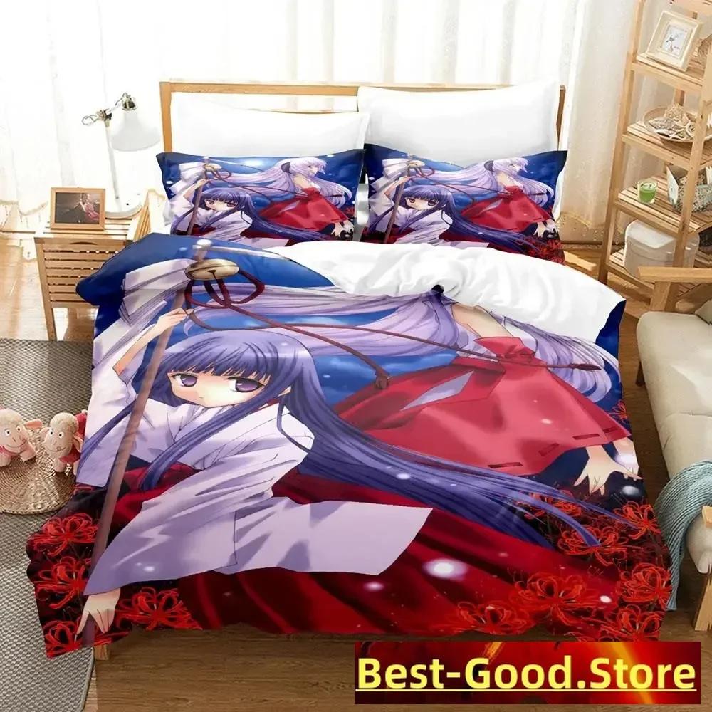 Higurashi no Naku Koro Ni Bedding Set Printed Bed Set With Pillowcase Duvet Cover Soft Single Double Queen Super King Size