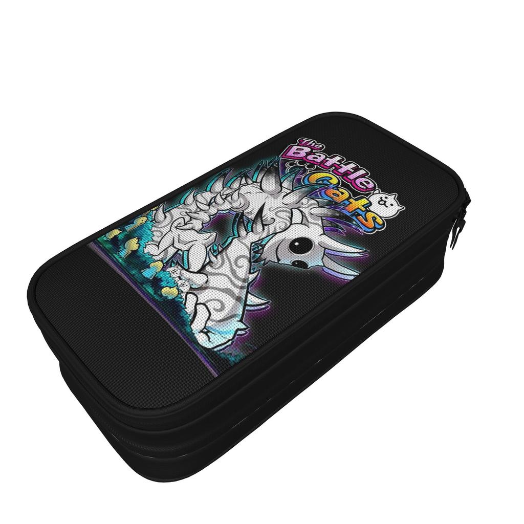 Cartoon Game Pencil Case Fashion The Battle Cats Bag Kids Large Storage Office Zipper Pencilcases