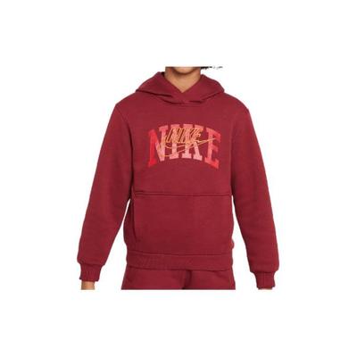 Nike Sportinis drabužis Club Fleece su gobtuvu, vaikams, gobtuvukai, raudonas FZ1403-677