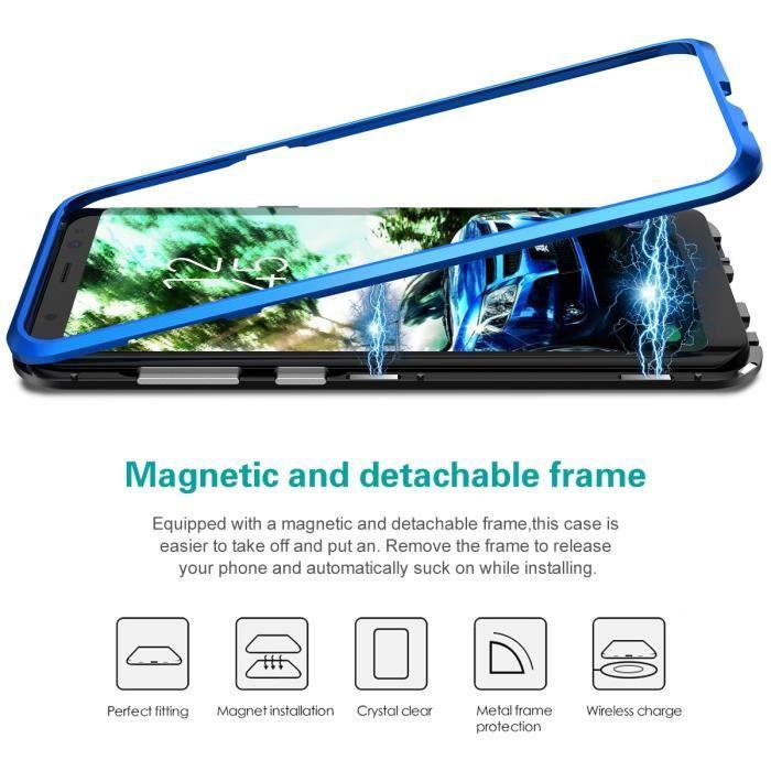 Fodral - SMARTLEGEND - Galaxy S8 - Hårt - Magnetiskt - Avtagbart - Svart + Blått