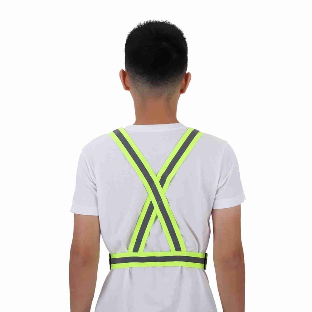 2pcs Green Color Reflective Safety Vest Unisex Design Warning Safety Vest Jogging Activity