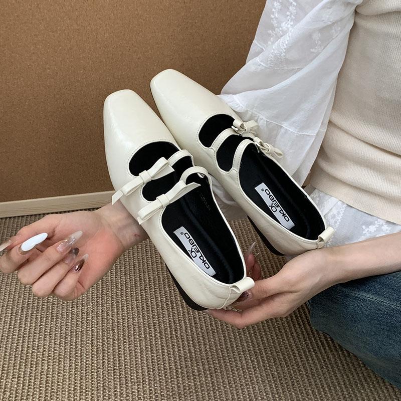 Fashion Fashion Butterfly-Knot  Women Mary Janes Flats Shoes Soft Luxury Casual Female Shallow Footwear Ladies Flats Slip On Shoes