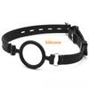 Full Silicone O Ring Gag Strap,Open Mouth Bite Gag,Fetish Oral Fixation BDSM Toys,Sex Slave Bondage Muzzle SM Couple Flirt
