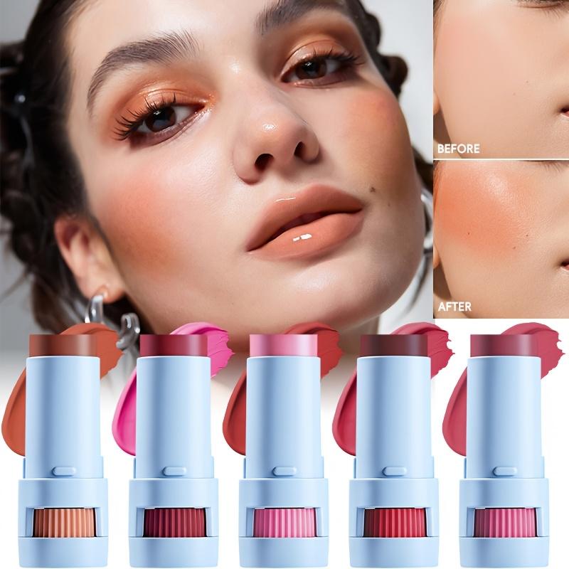 2-in-1 SPF Sunscreen Blush Stick, Jelly Texture Rotating Cheek Tint Natural Glow Finish, Waterproof and Sweatproof Blush Stick Portable Makeup