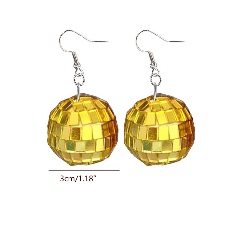 Mirror Ball Disco Ball Earrings Disco 60's 70's Ball Earrings Costume Accessory