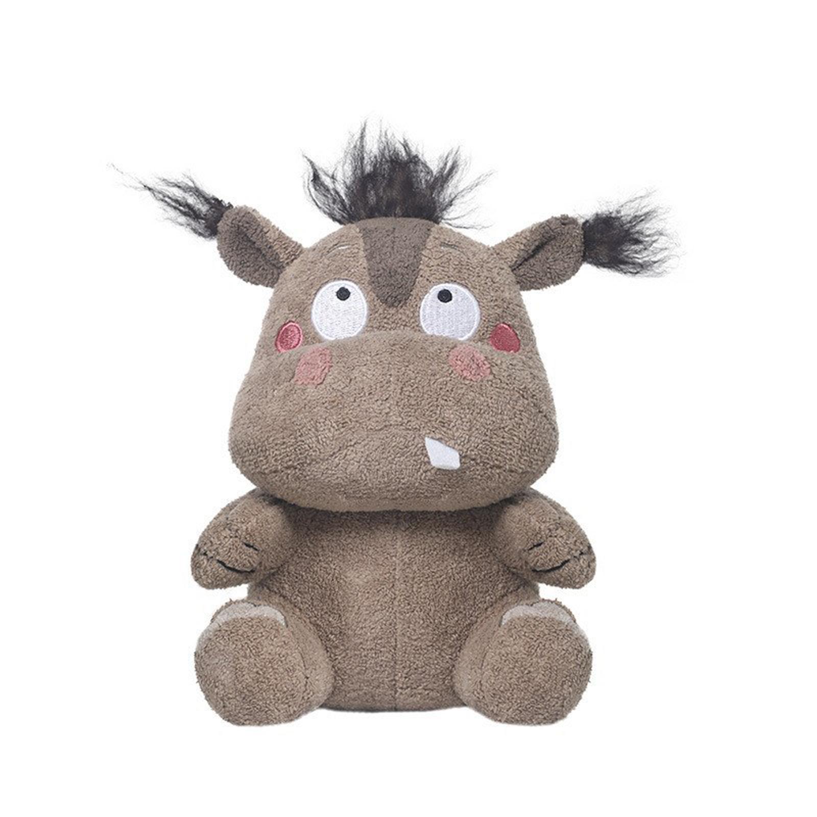 

Soft Plush Hippo Stuffed Animal Toy with Embroidered Eyes and Tufted Hair Suitable for Children and Collectors Plush Hippo Doll with Sitting Posture One Size