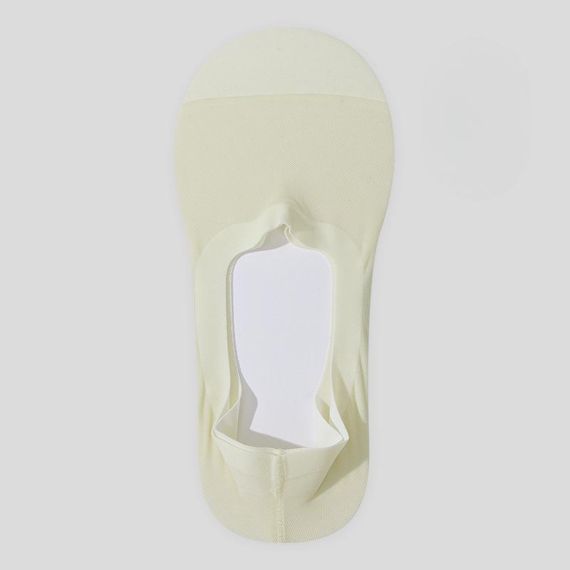 Women's Summer Ultra Thin Cotton Bottom Ice Screen Eye Breathable Invisible Non Drop with Shallow Mouth Silicone Non Slip Boat Socks