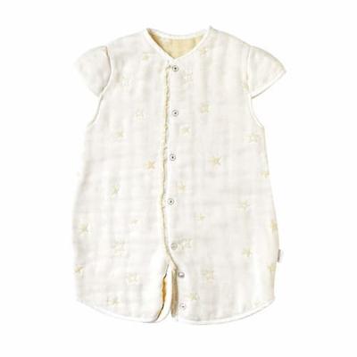 10mois  Dimois  Fluffy Gauze  6-layer Gauze  2-way Baby Sleeper with Sleeves 100% Cotton Ecru Length 58cm Newborn To Around 3 Years Old