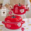 Shuke Enamel Flower Tomato Milk/Soup Pot