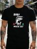 Unisex Red Tee Polish Fishing Fish Call Graphic Print Short Sleeve Loose Casual Summer Street Basic Top For Male Daily Wear Outfit