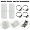1/2Set Strong Reliable Connection Drain Hose Connector Tube Fitting with 2 Clamps Washer Hose Adapter Kit