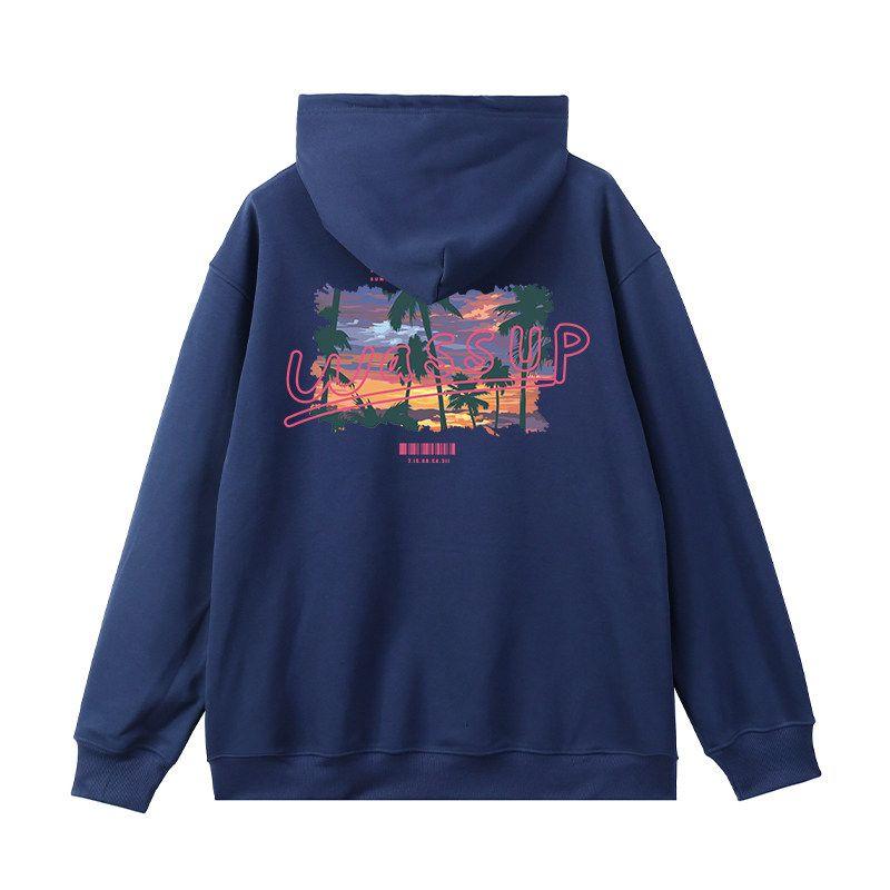 Wassup Heods Heavyweight Sweatshirt for Men, Spring and Autumn Style, Hooded Trendy Brand Oversize Men's Jacket, American Style Top