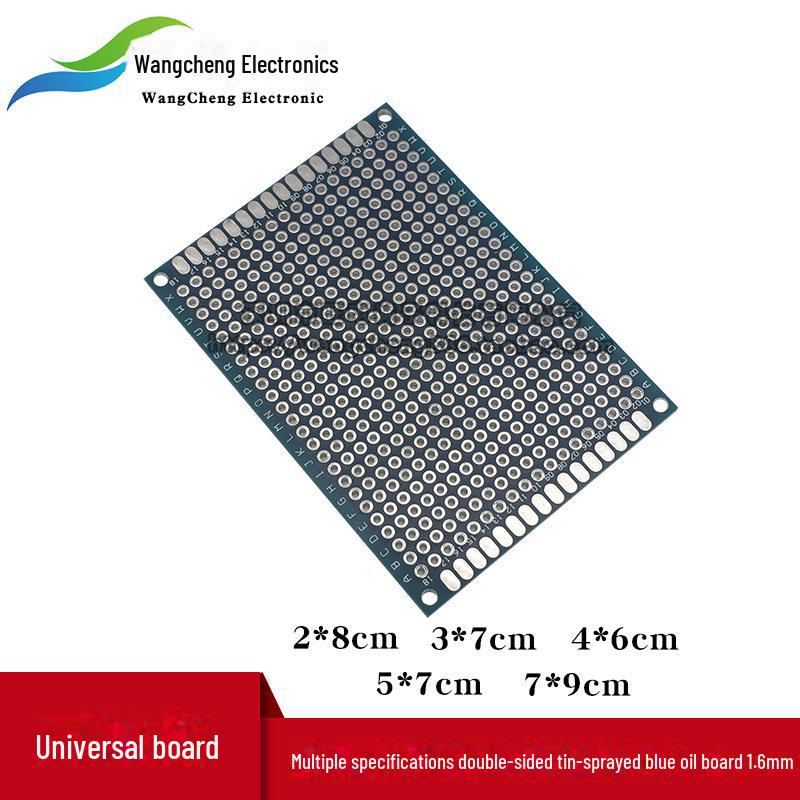 Blue Oil Double-Sided Tin-Sprayed Epoxy CNC Experimental Board (Multisize)