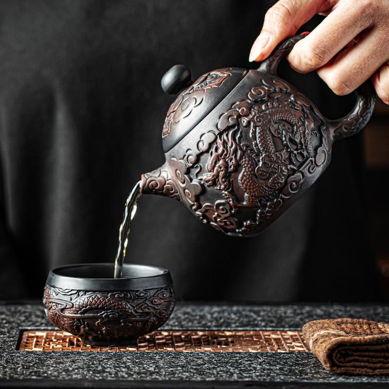 Purple Pottery Vintage Teapot Ceramic Kung Fu Teapot Single Teapot Pu'er Tea Making Device Tea Sets Chinese Tea Pot
