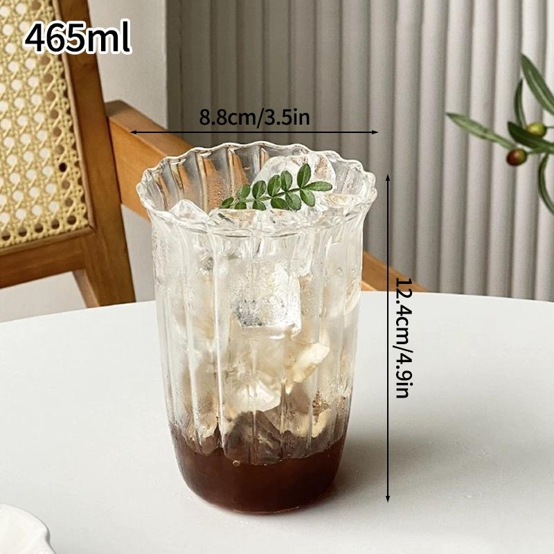 INS Stripe Cold Coffee Mug Creative Glass Cups Ice Juice Cocktail Drinking Cup Glass Drinkware Water Bottle Home Accessories