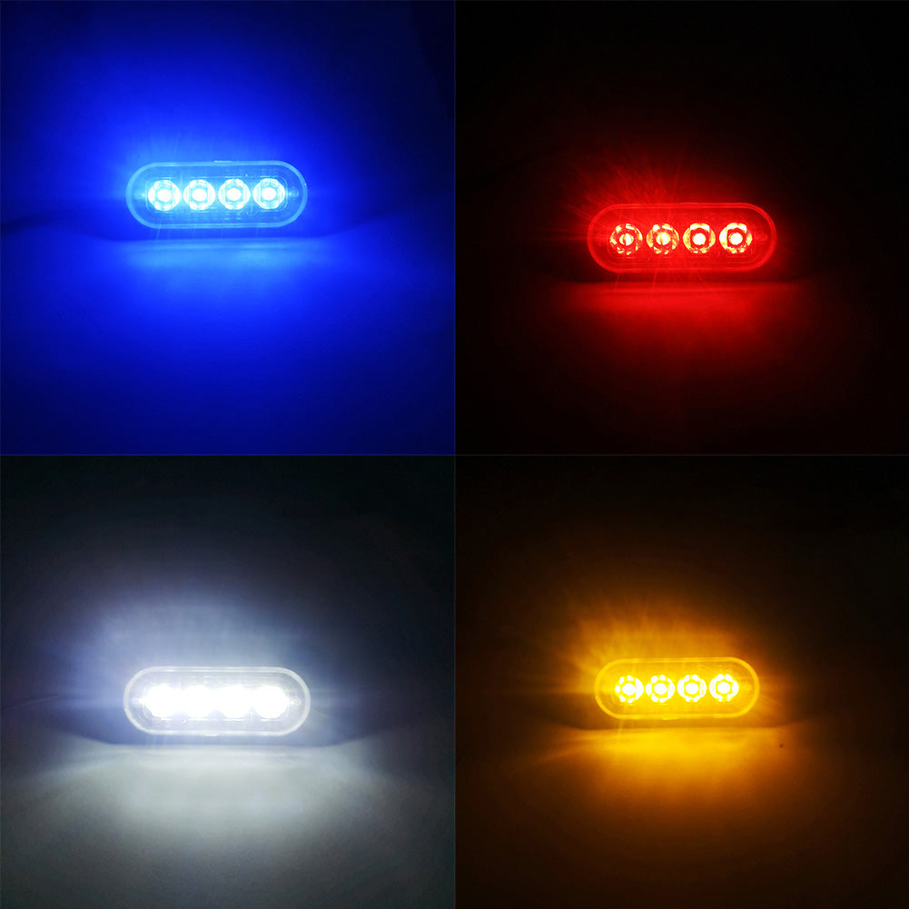 1Pcs 12V/24V 4Leds Car Warning Light Grill Breakdown Light Car Truck Trailer Beacon Lamp LED Amber Side Light Warning Lamp