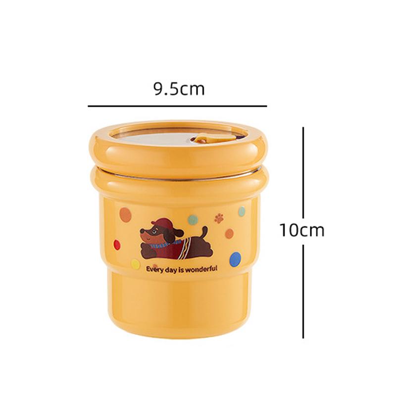 304 Stainless Steel Coffee Cup with Dust Cover Cartoon Dopamine Mug Household Cute Cat Water Cup High Appearance Level Straw Mug