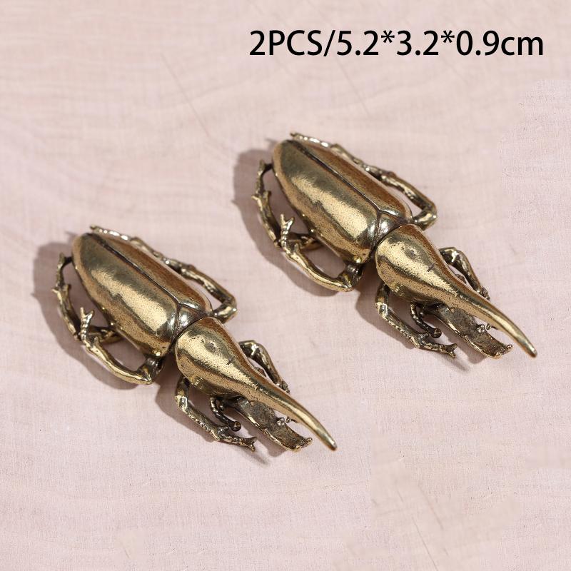Vintage Brass Beetle Figurine Retro Creative Insect Craft Ornaments Metal Artistic Ornaments Office Home Desktop Decoration